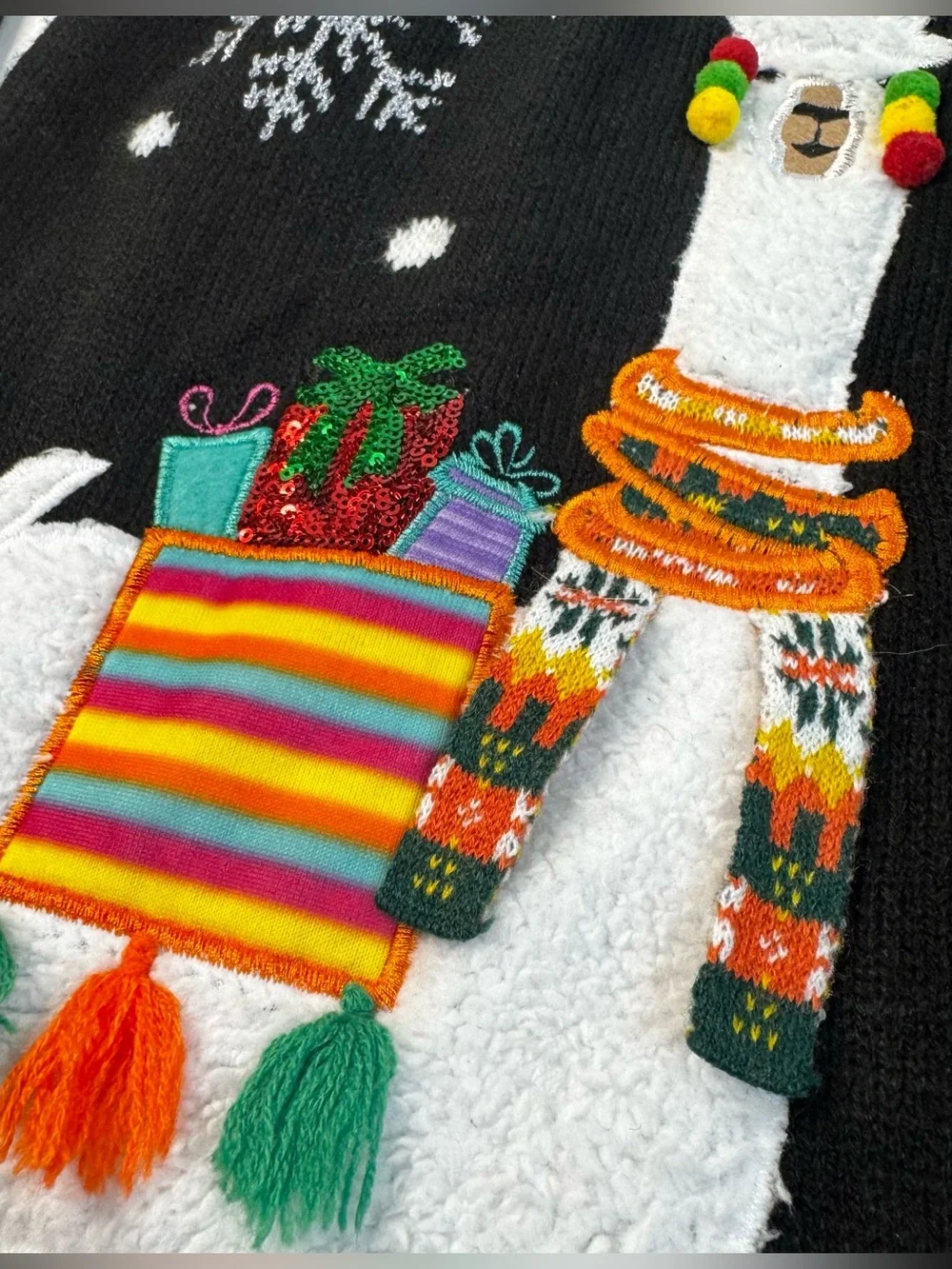 Happy Llama Days Black Ugly Christmas Sweater